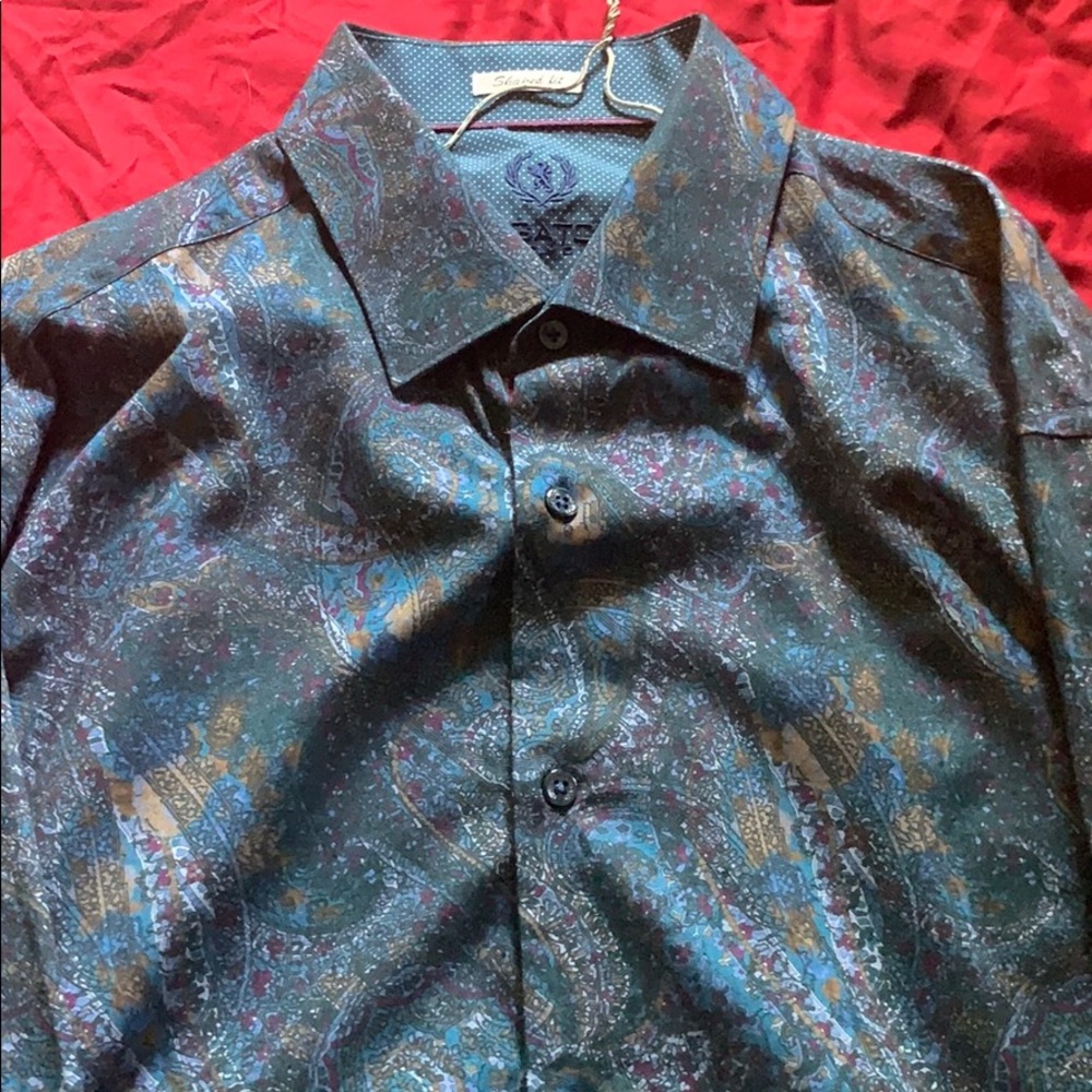 Bugatchi paisley shirt L